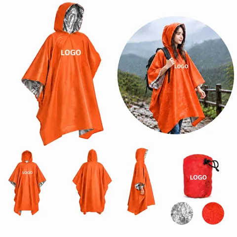 Disposable Emergency Rain Poncho with Hood