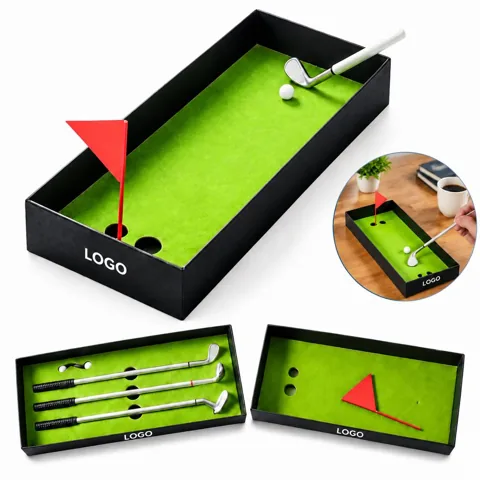 Mini Golf Club Metal Ballpoint Pen Set for Writing and Gift
