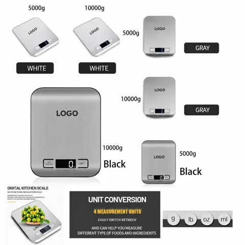 Digital Kitchen Scale with High-Precision Sensor and LCD