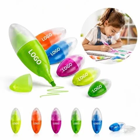 Compact Egg Highlighter Pen with Twist-Up Applicator