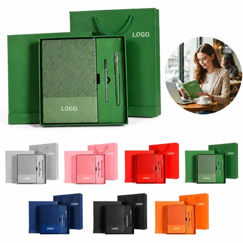 A5 Business Notebook and Pen Gift Set with Lined Pages