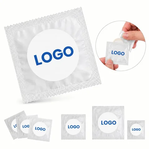 Personal Latex Condom with Custom Round Label