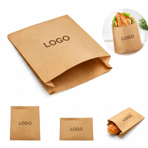 Grease-Resistant Brown Kraft Paper Snack Bags
