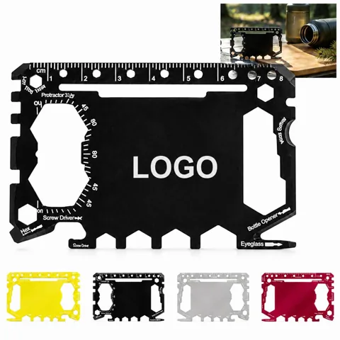 Compact Credit Card Survival Multi-Tool with Whistle and
