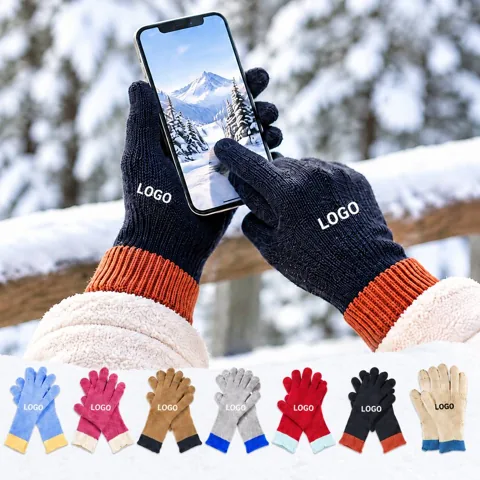 Winter Knitted Gloves with Touchscreen Fingertips