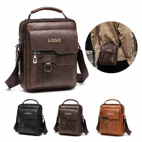 Men's Vintage Faux Leather Crossbody Shoulder Bag