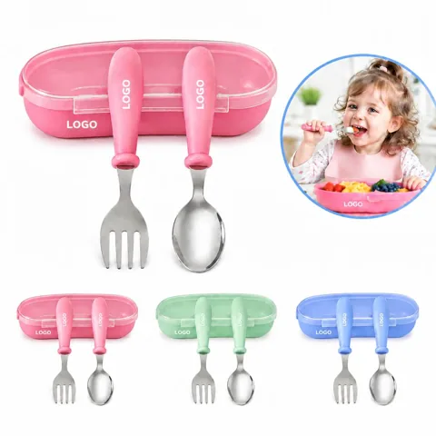 Toddler Stainless Steel Dining Set with Spoon Fork Plate