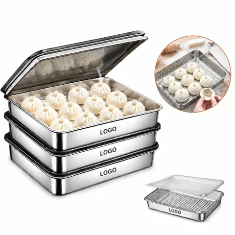 Lidded Stainless Steel Storage Tray