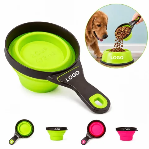 Collapsible Food-Grade Silicone Pet Bowl with Clip for