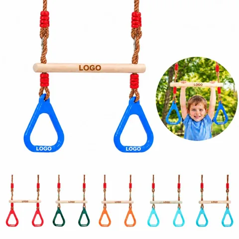 Kids Adjustable Pull-Up Rings for Indoor Outdoor Fitness