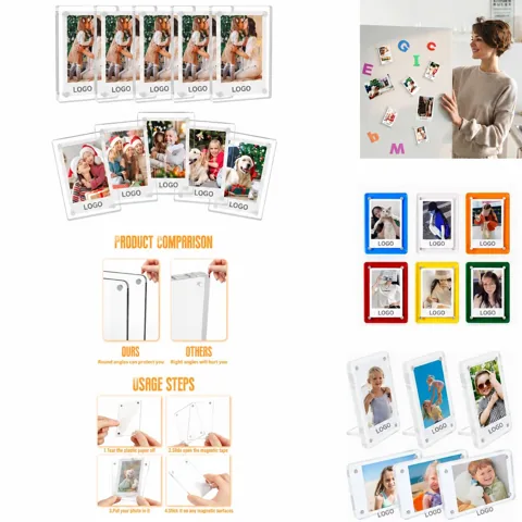 Magnetic Acrylic Fridge Photo Frame, Clear Picture Holder