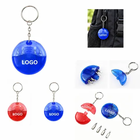 Portable Screwdriver Keychain Tool Set with Interchangeable