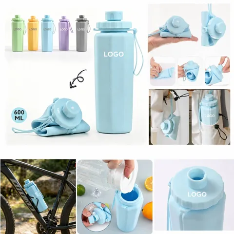 Foldable Food-Grade Silicone Sports Bottle