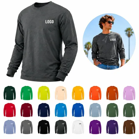 Colorful Long-Sleeve Cotton Tee for Casual Wear