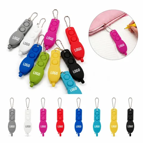 Silicone Bubble Fidget Ballpoint Pen with Keyring