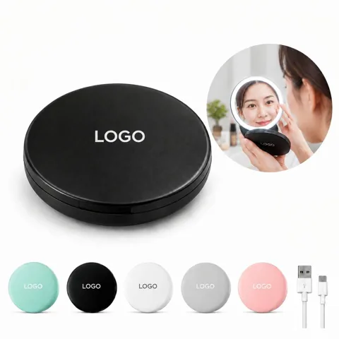 Illuminated Compact Vanity Mirror with LED Lighting