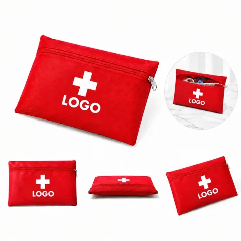 Car Emergency First Aid Safety Kit with Warning Triangle