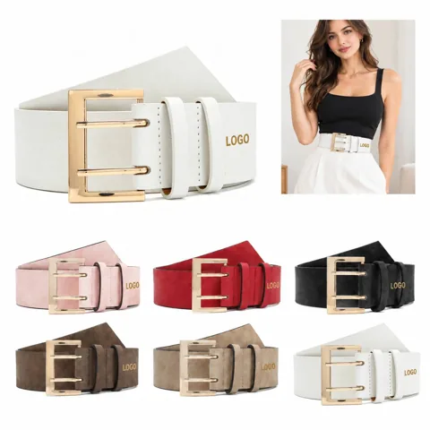 Adjustable Faux Leather Baseball Style Belt with Metal