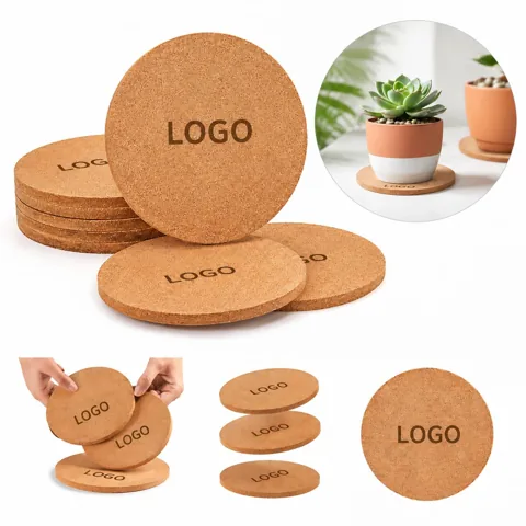 Round Natural Cork Heat Insulation Mat for Kitchen