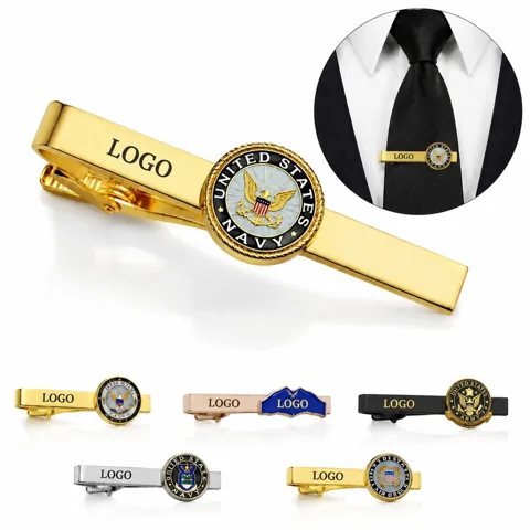 Colorful Enamel Metal Tie Clip with Spring-Loaded Grip