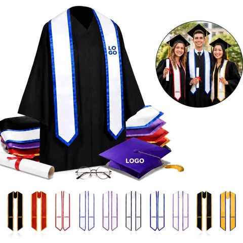 Embroidered Polyester Graduation Stole for Commencement