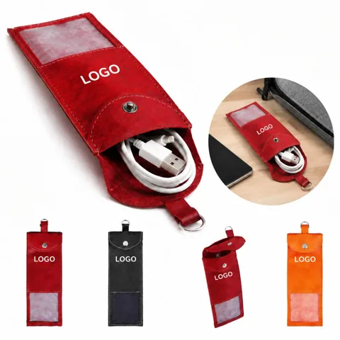 Compact Travel Cord Pouch with Clear Window and Zipper