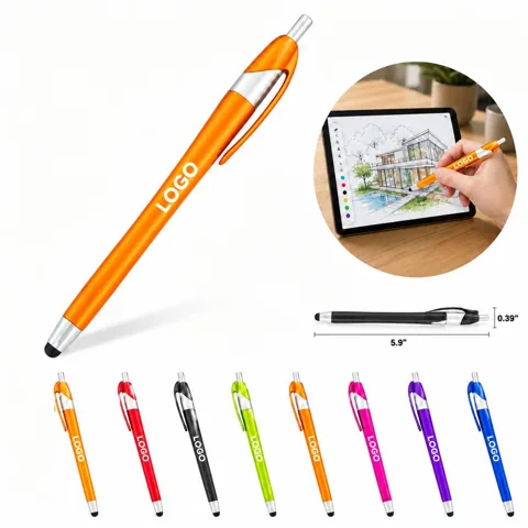 2-in-1 Ballpoint Pen with Touchscreen Tip for Writing and