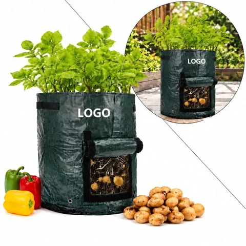 Fabric Potato Grow Bag with Side Viewing Window