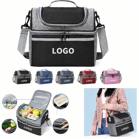 Thermal Oxford Cloth Lunch Tote with Zipper