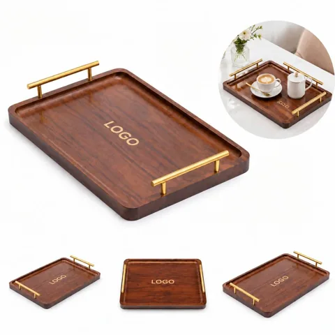 Rectangular Natural Bamboo Tea Tray with Drainage