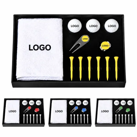 Golf Essentials Kit with Towel Balls Tees and Marker