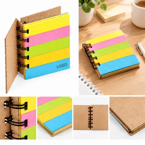 Sustainable Bamboo Sticky Notes with Reusable Holder