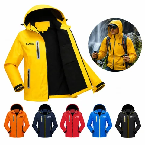 Unisex Reflective Fleece-Lined Windbreaker for Couples