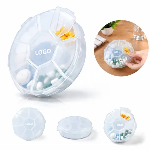 7-Day Travel Pill Case Compact Weekly Medication Organizer
