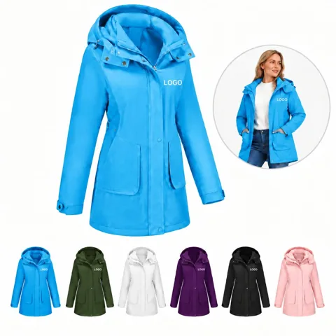 Women's Windproof Parka with Detachable Design