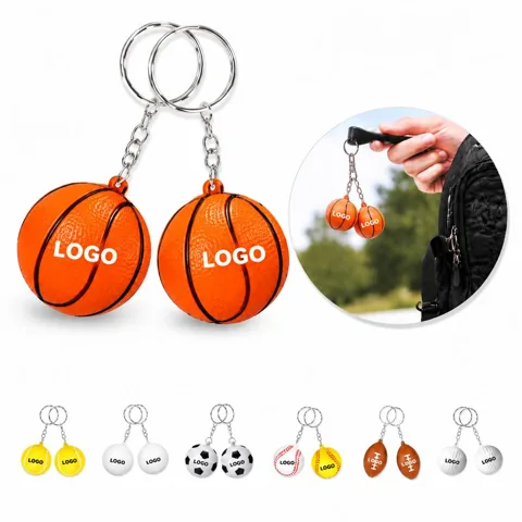 Soft PU Sphere Keychain Compact Key Organizer