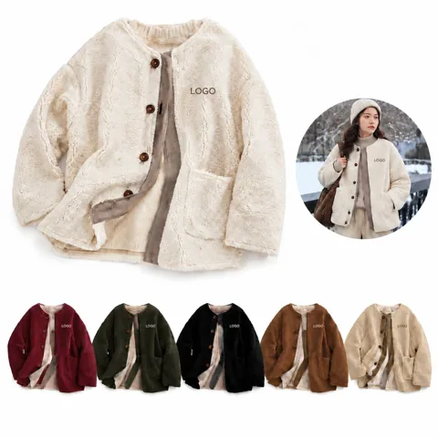 Soft Velvet Collarless Jacket for Layering