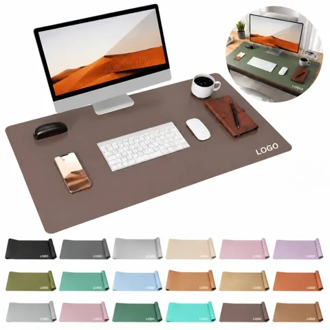 Smooth Faux Leather Desktop Protector Mat
