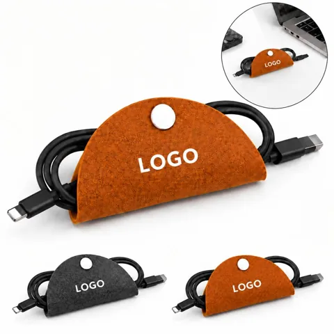 Suede Cable Organizer with Snap Closure for Cords