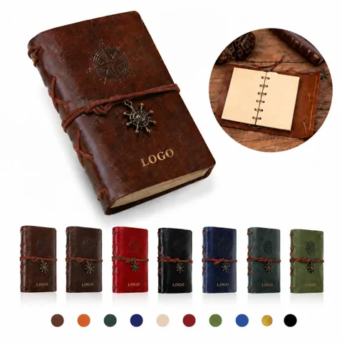 Distressed PU Leather Spiral Journal Notebook