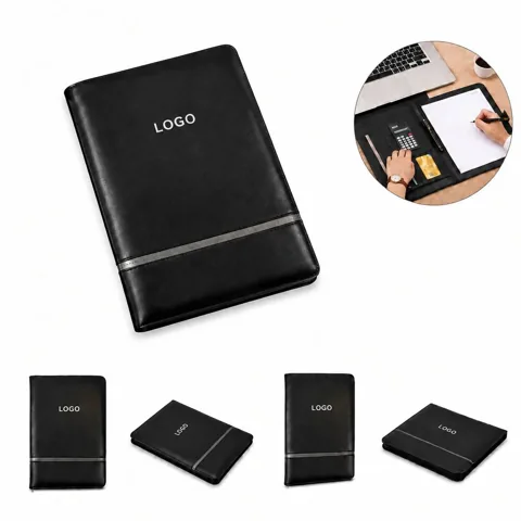 Compact Zippered Note Pad Organizer Folio for Writing