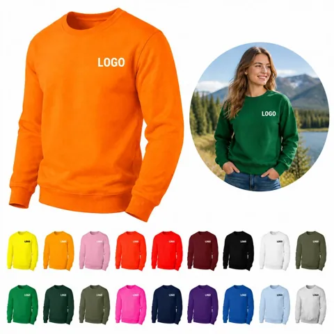 Soft Long Sleeve Crew Neck Pullover Sweatshirt for Men and