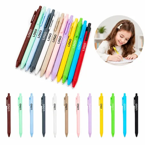Pastel Retractable Push-Button Ballpoint Pen for Smooth