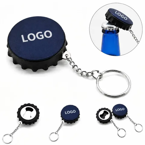 Compact Metal Bottle Opener Keyring for Travel