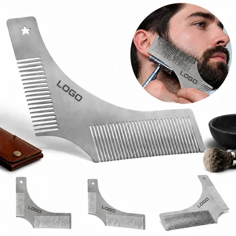 Fine Tooth Metal Beard Grooming Comb for Men