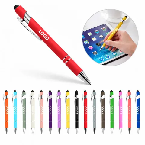 Metallic Dual-Function Ballpoint Pen with Touchscreen Stylus