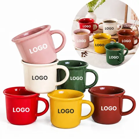 Enamel Coated Steel Camping Coffee Cup for Travel