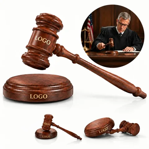 Solid Wood Gavel and Striking Block Set