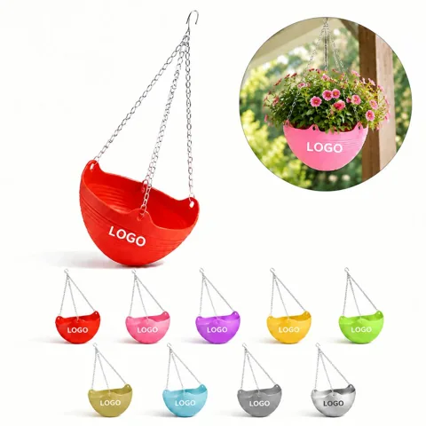 Plastic Hanging Plant Pots with Hooks for Vertical Spaces
