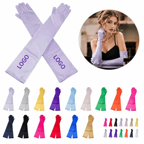 Lustrous Satin Evening Gloves for Formal Wear